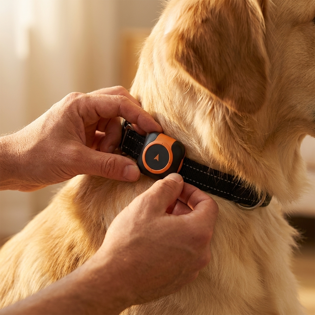 Installation du traceur GPS Pawluxe sur le collier en quelques secondes