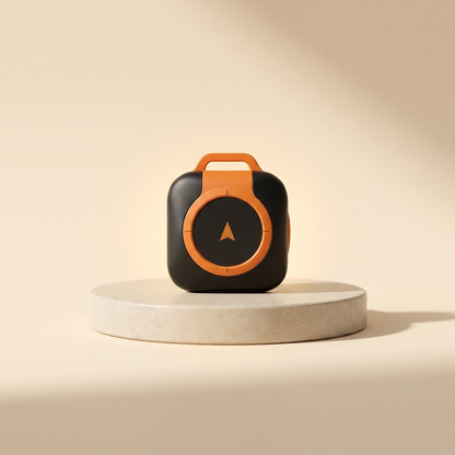 Traceur GPS Pawluxe Noir & Orange - photo studio premium